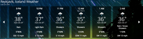 Uh, not ideal. Courtesy of weather.com